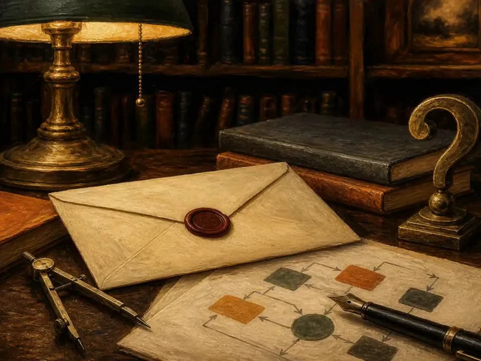 Textured oil painting of an official ruling letter and clear path through uncertainty